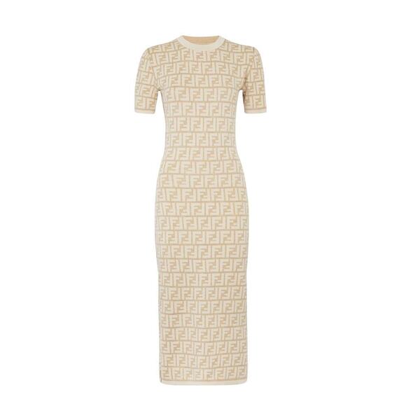 Fendi Reversible Sheath Dress - Tan - Picture 2 of 5